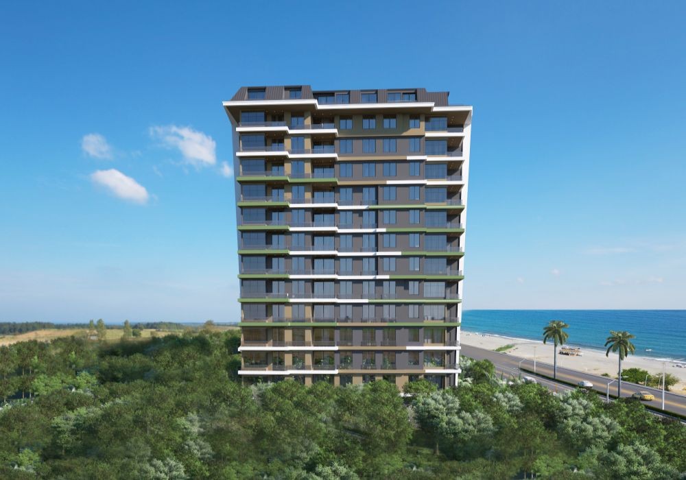 Yeni bir konut kompleksi projesinde deniz manzaralı daireler, рис. 23